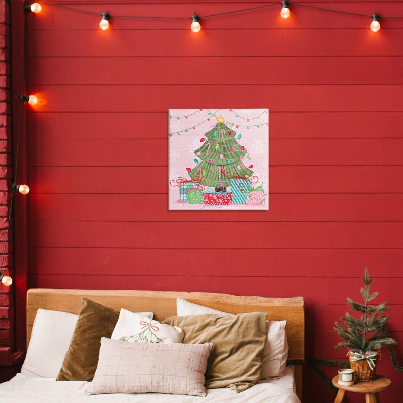 Merry Pinkmas Tree, toile par Nicole Tamarin, H 17 po x l 17 po