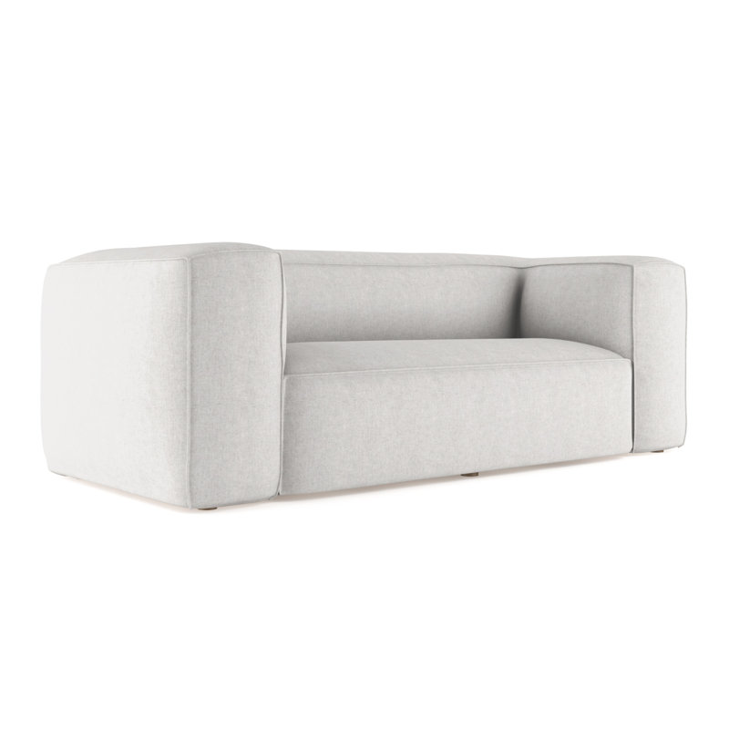 Canapé surdimensionné Varick, Lin à tissage carré albâtre, H 30 po x l 84 po x P 41 po, Brun foncé