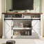  Meuble télé Allen avec porte de grange coulissante et grandes tablettes de rangement l 66 po Allen, blanc-105532819