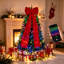 6FT Prelit Christmas Tree with Large Red Bow, PE PVC Artificial Christmas Tree with 300 RGB LED Lights & 1274 Branch Tips, App/Remote Control