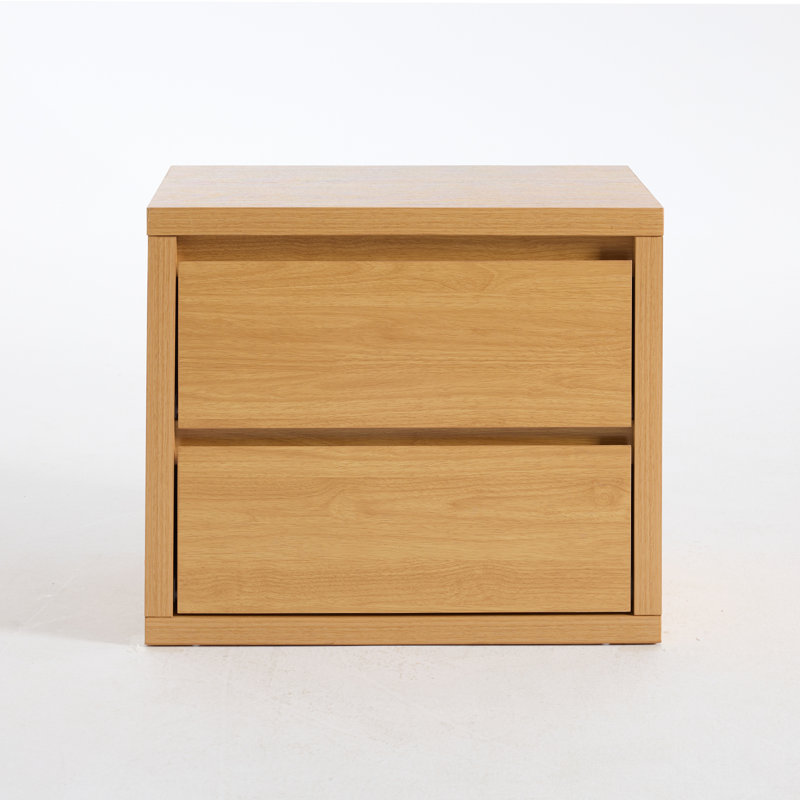 Fere 27'' W 2-Drawer Nightstand, Honey Oak