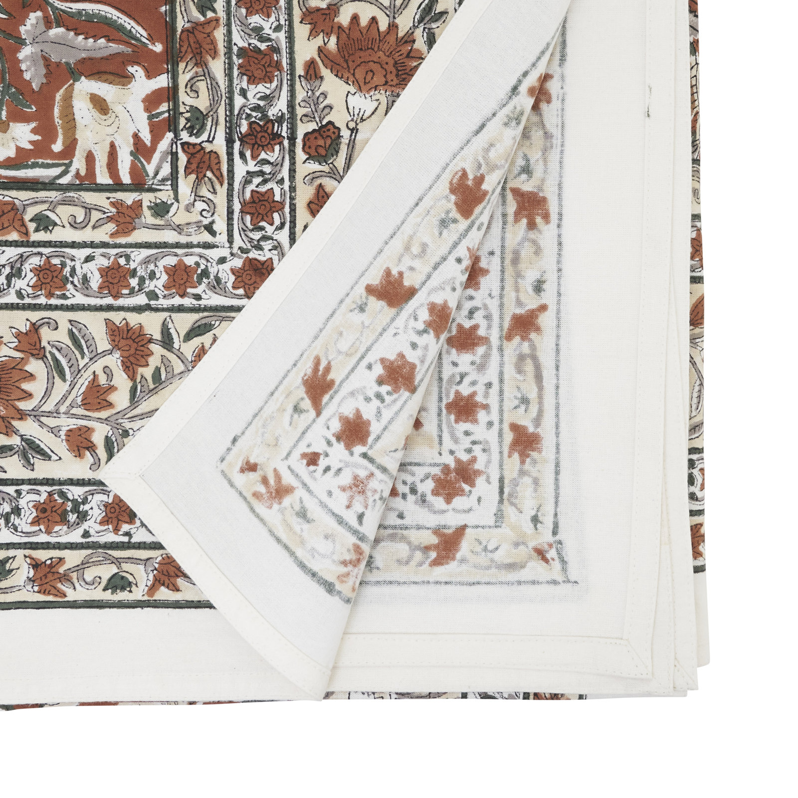 70" Floral Cotton Tablecloth, 60"x120"