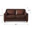 Causeuse à accoudoirs carrés en cuir véritable de 66,5 po Alpert-88288646