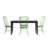 Blum 60" Black Finish Dining Set - 5-Piece, Black Dining Table And High Back Windsor Dining Chairs-1533423189