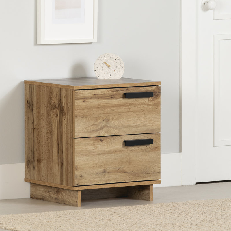 Nordik Oak 2-Drawer Scandinavian Nightstand