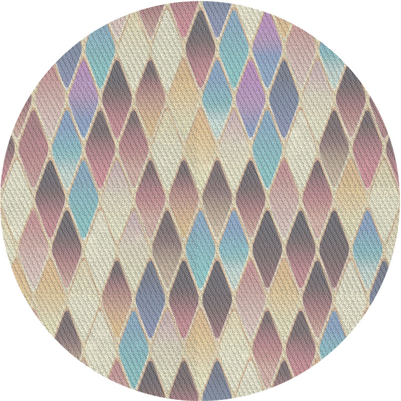Tapis jaune à motif géométrique Prosser, Rond 5 pi