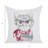 18" Red and White Cotton Throw Pillow