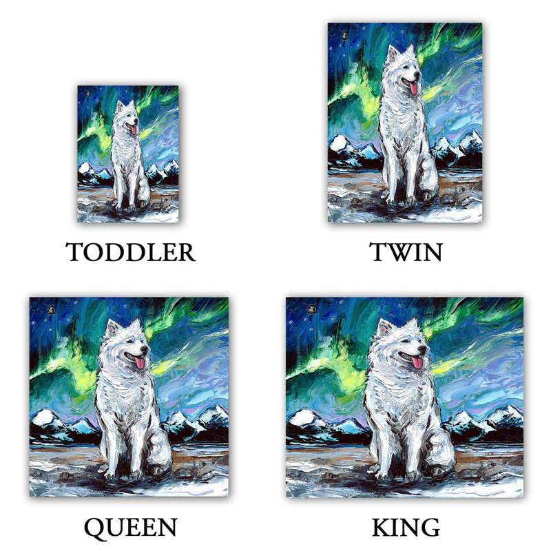 Ensembles de housses de couette DiaNoche en microfibre par Aja Ann - Samoyed Dog