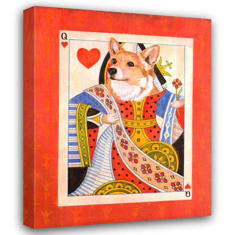 Corgi Queen of Hearts, H 24 po x l 19 po