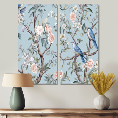 Décoration murale chinoise moderne oiseaux et pivoines chinois