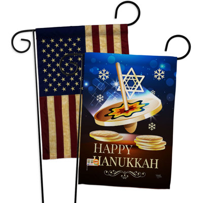 Double Sided 18.5'' H x 13'' W Polyester Hanukkah Garden Flag