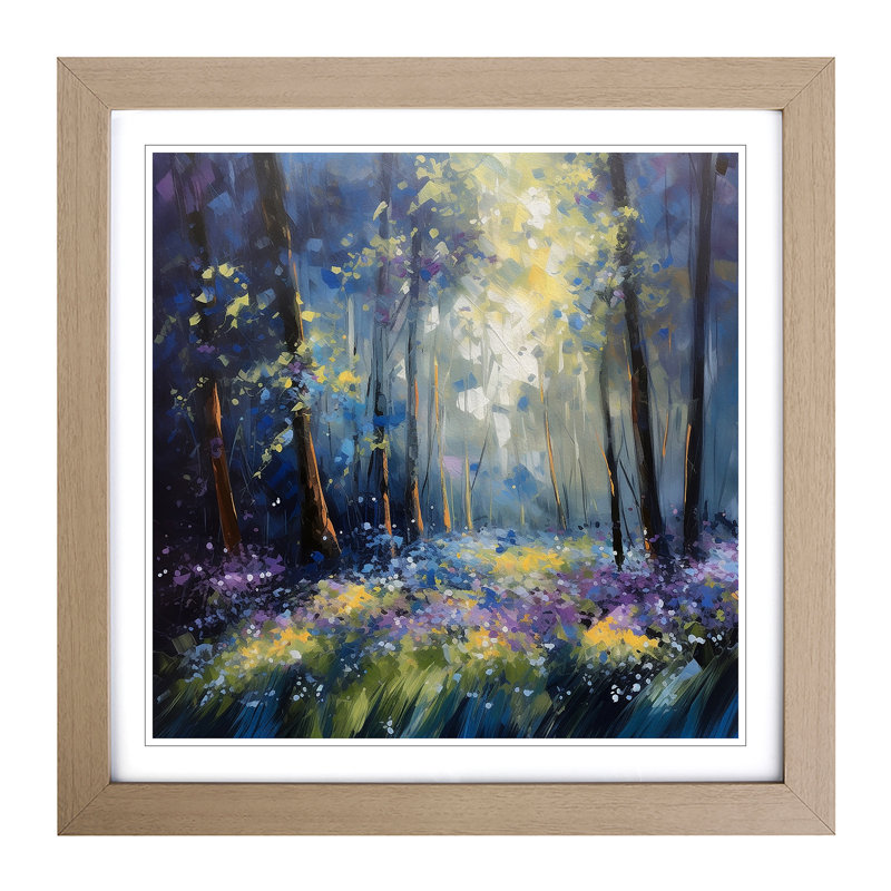 Bluebell Expressionism No.1 - Framed Print, Oak