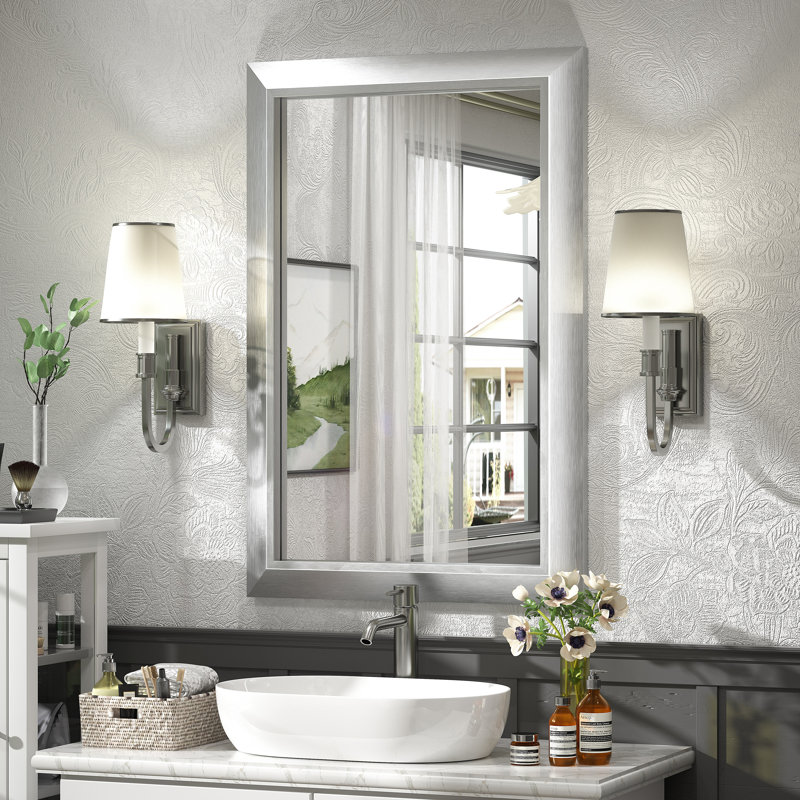 Miroir mural Amara, 36 po x 24 po, Bois jaune clair