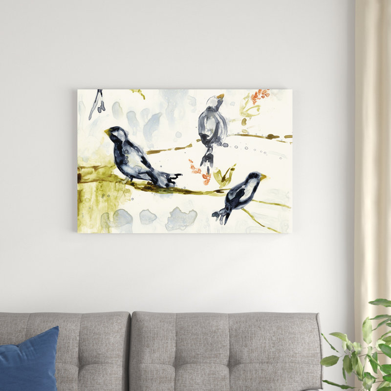 «Morning Conversation II» par Jennifer Goldberger - peinture sur toile tendue, H 24 po x l 36 po x P 1,25 po