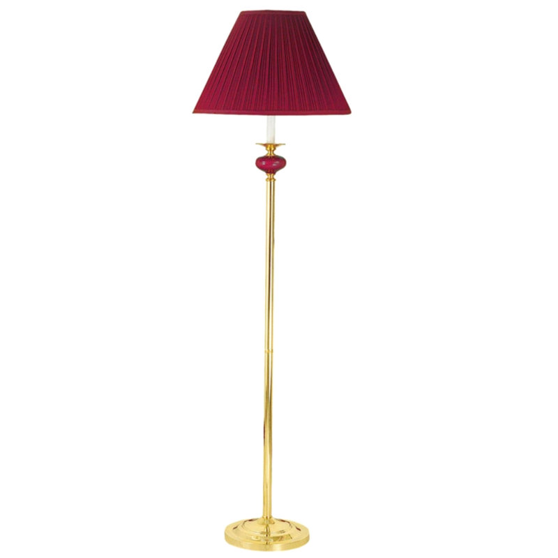 3-Piece Ceramic Lamp Set, Floor And Table Lamps, Red