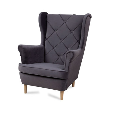 Aspen Velvet Wingback Chair