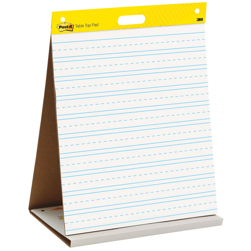 White Tabletop Easel Pad with Primary Lines