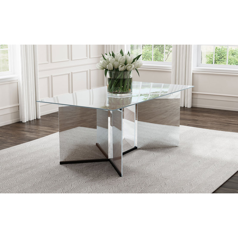 Table de salle à manger à miroir 76 po Teena