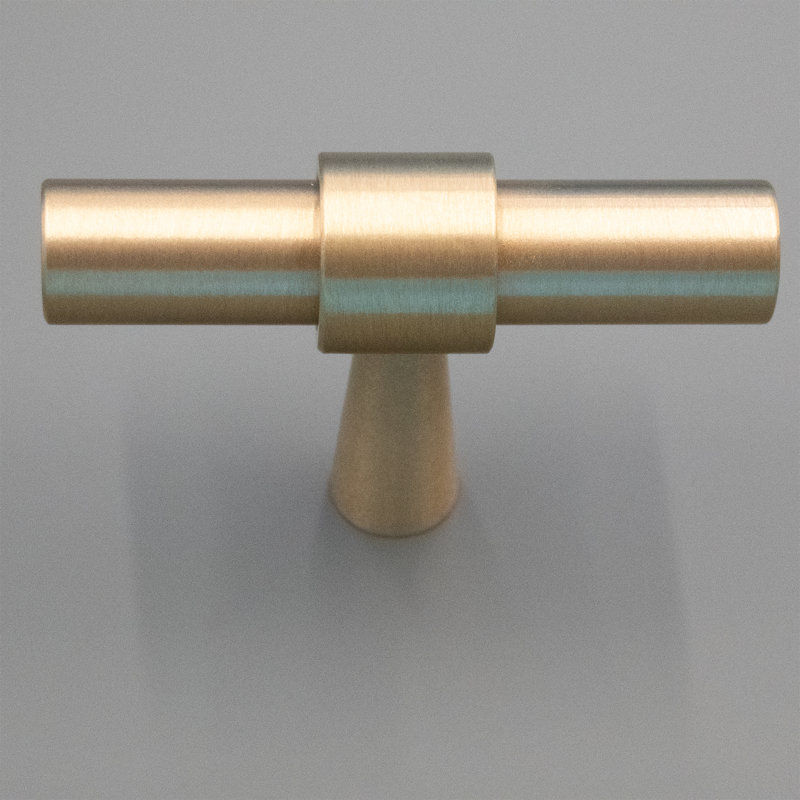 2" Length Bar Knob,  Brushed Brass