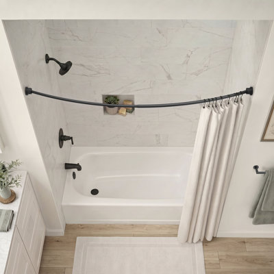 Tringle de douche incurvée murale en acier inoxydable de 42 à 72 po / tringle de style hôtel