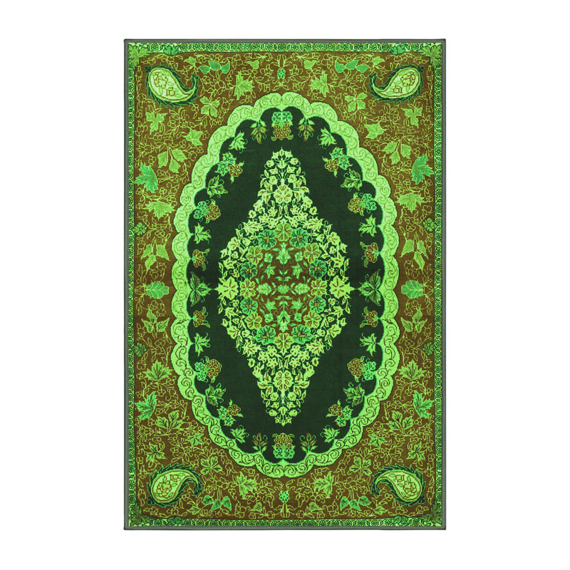 Washable Oriental Indoor Rug, Rectangle 4' x 6'
