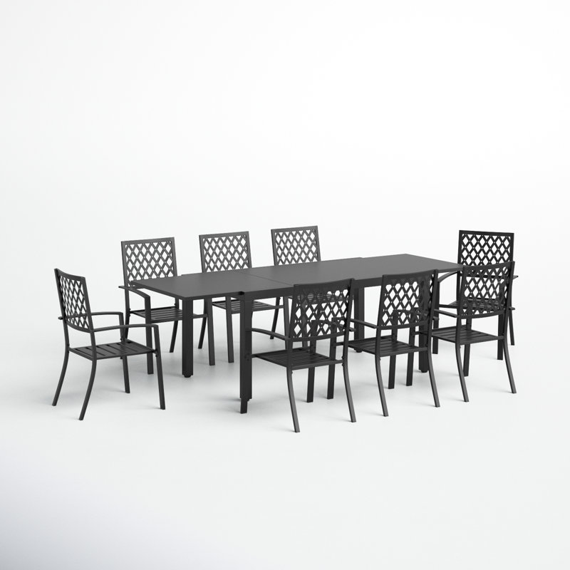 Armisha 8 - Person Patio Dining Set with Extendable Rectangular Table