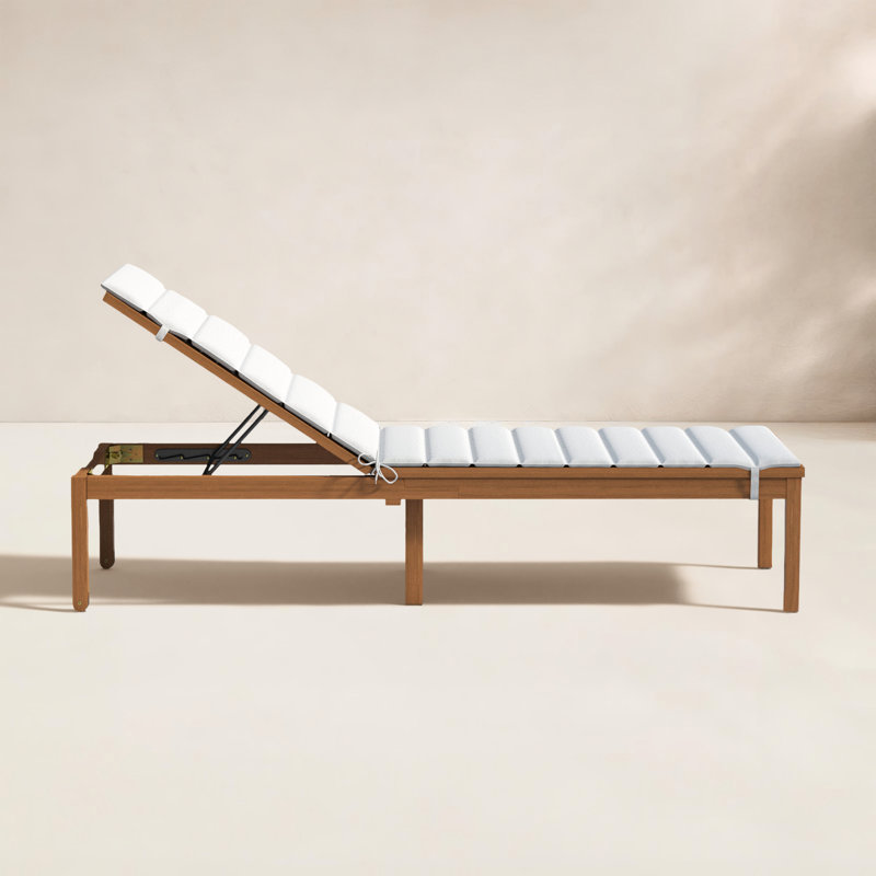 Chaise longue d'extérieur en bois d'eucalyptus inclinable Jade 