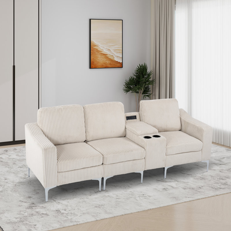 Canapé modulaire rembourré 92,3 po, Beige