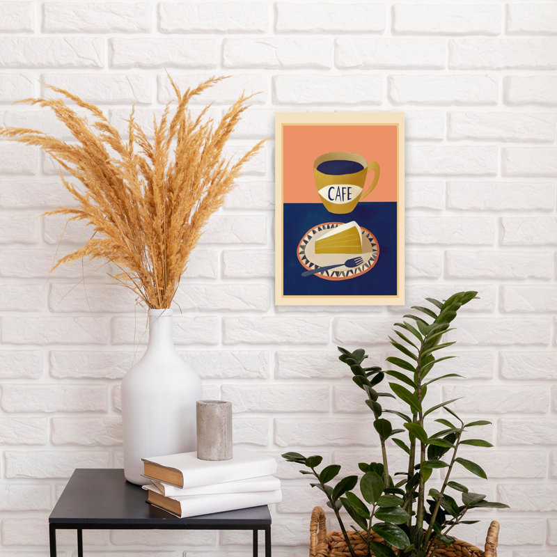 Café, café, architecture contemporaine, art mural, H 18 po x l 12 po