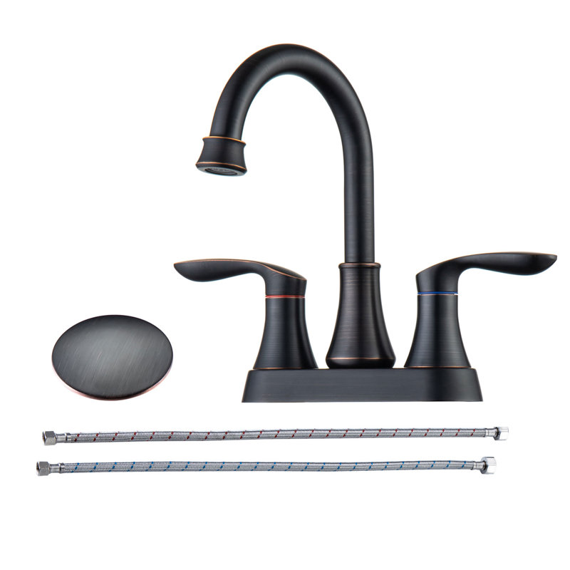 Robinet de salle de bain central avec ensemble de bonde pour lavabo, Bronze huilé