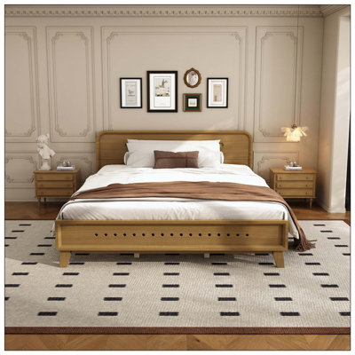 Pine Solid Wood Bed With Solid And Stable Structure No Box Spring Needed