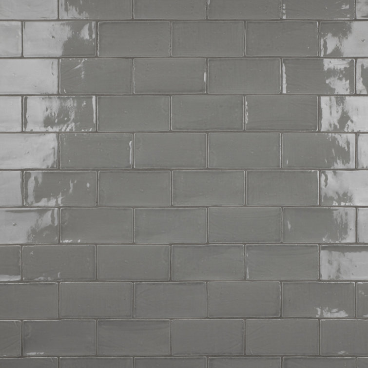 Chester Series 3" x 6" Ceramic Subway Tile in Grey