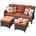 Brown Frame/Red Orange Cushion