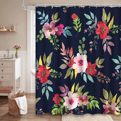 Rideau de douche imperméable avec 12 crochets