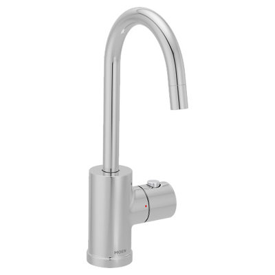Chrome one-handle high arc undermount beverage faucet