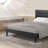 Yeleini Modern Horizontal Panel Upholstered Low Profile  Full Size Platform Bed  with Tufted Headboard-852734838-852734836