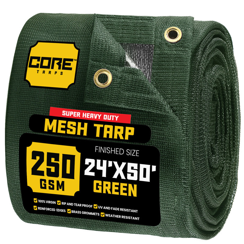 24 pi x 50 pi 250 g / m² 7,5 oz bâche robuste, résistant aux rayons UV, Vert