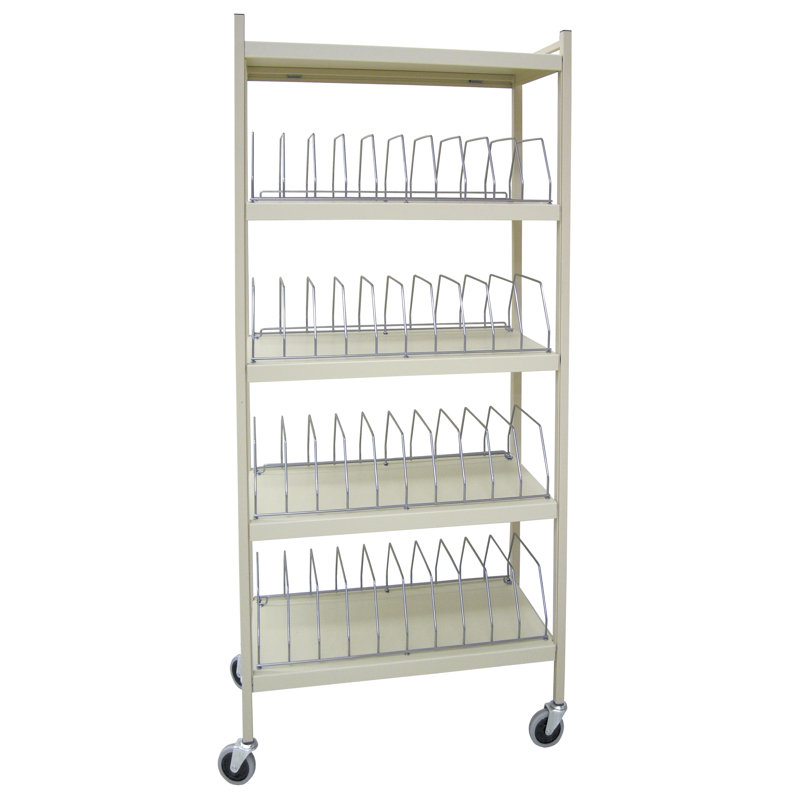 70.75'' H x 34.5'' W File Cart with Wheels, Beige