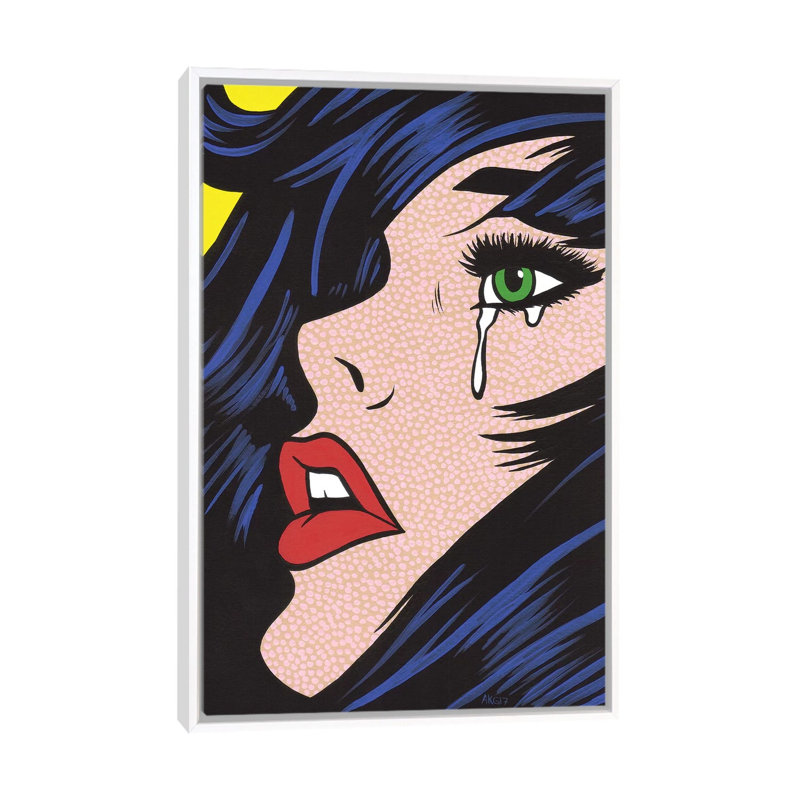 Impression d’art graphique « Green Eyes », H 40 po x l 26 po x P 1,5 po, Toile blanche encadrée