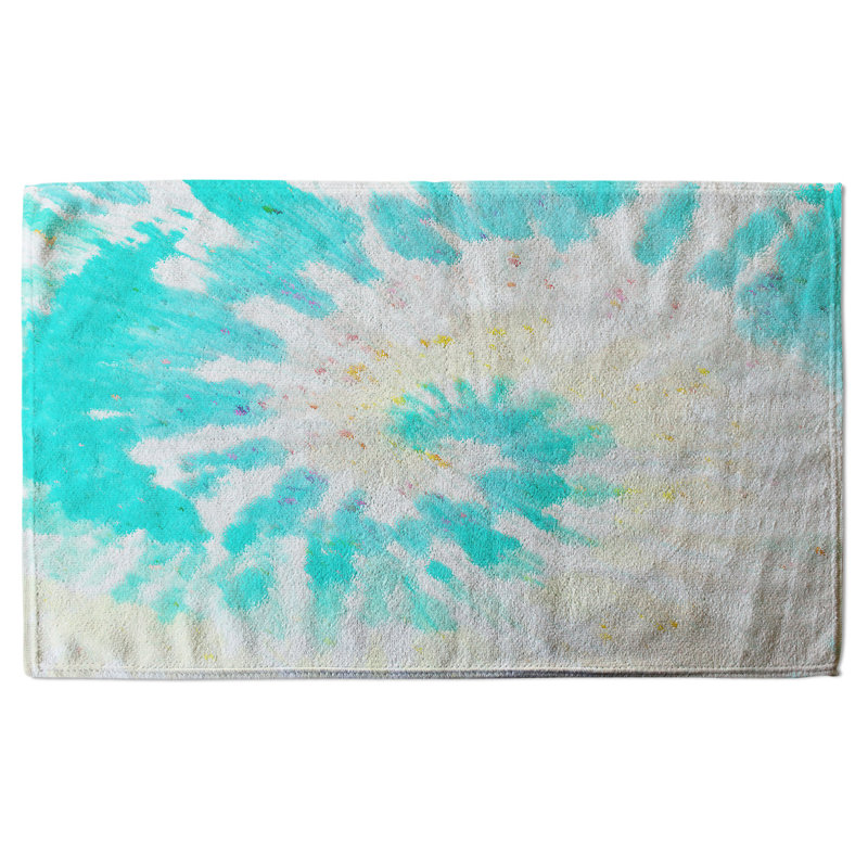 Nazhae Polyester Shower Curtain Set, Light Blue/White