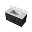 Meuble-lavabo simple blanc 36 po X P 22 po D, avec plateau en quartz blanc-117825060