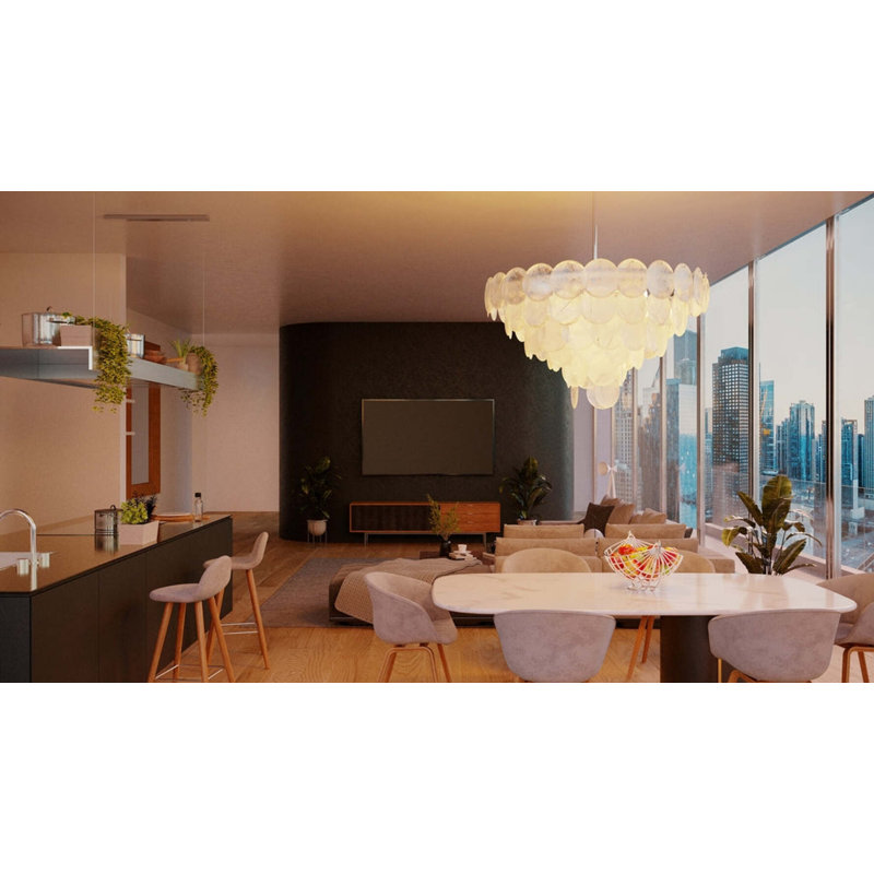 Luna 10 - Light Chandelier, Polished Brass