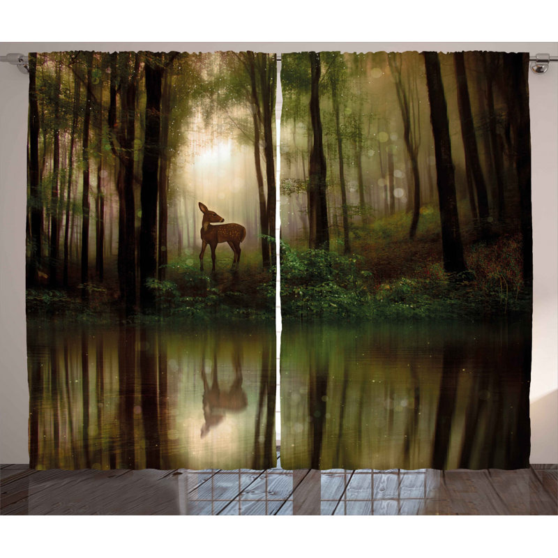 Nature Semi-Sheer Rod Pocket Curtain Panels, 54" x 84"