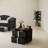 Black Bedside Cabinet With Metal Handles-183729008