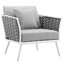 Stance 4 Piece Outdoor Patio Aluminum Sectional Sofa Set in White Grey-1789094642-1799617015