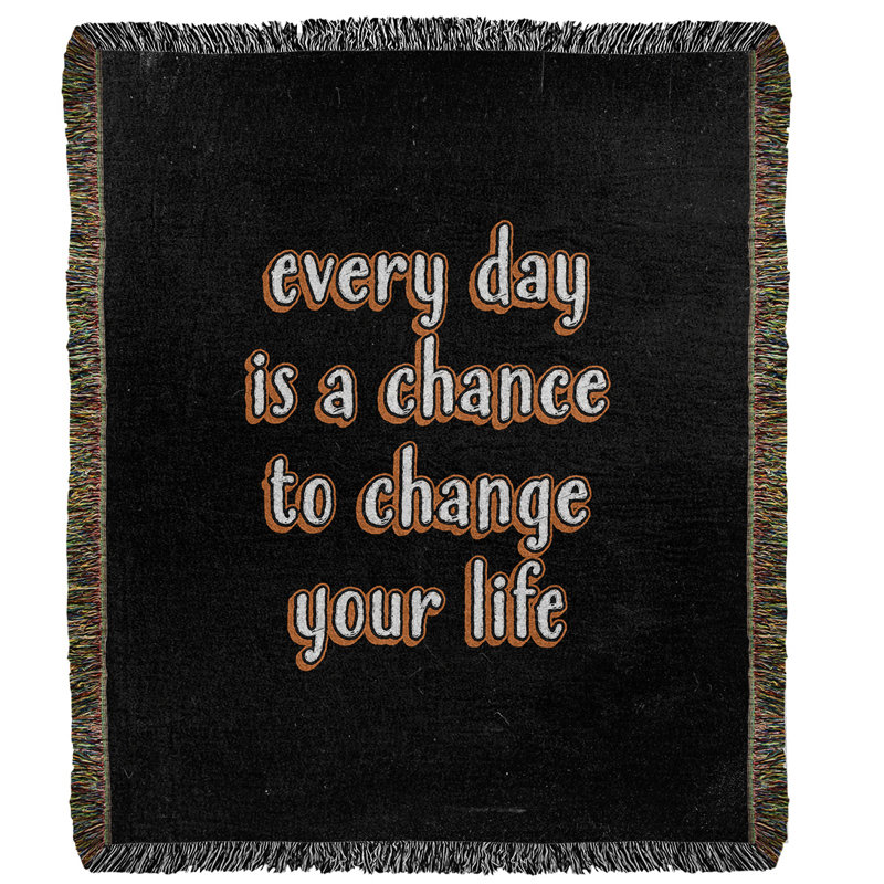 Hand Woven Throw Blanket, 60" L x 50" W, Orange