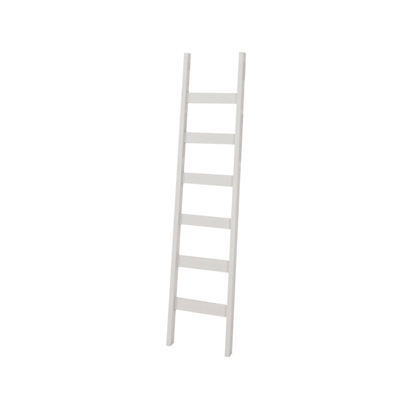 Elona 6 - Step Wood Straight Ladder, White Lacquer