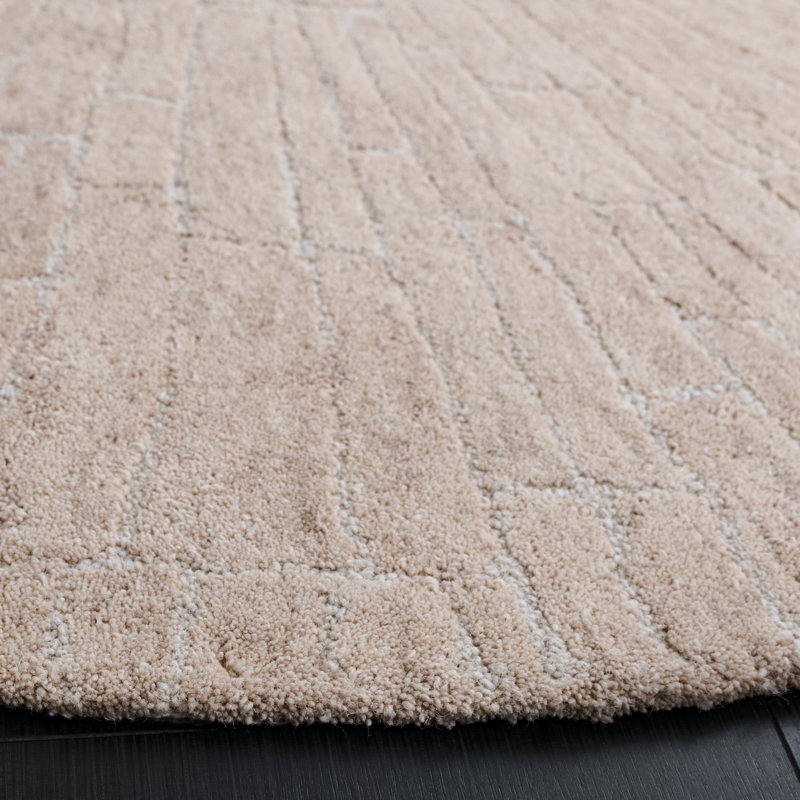 Marquee 507 Hand Tufted Wool/Cotton Starburst Rug in Brown/Beige, Round 6'