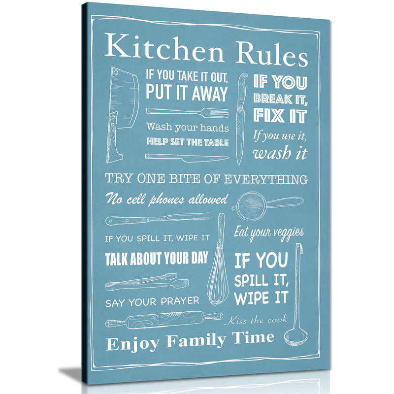 Kitchen Rules - Wrapped Canvas Print, 31cm H x 20cm W