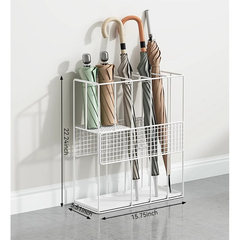 Metal Freestanding Umbrella Stand, White